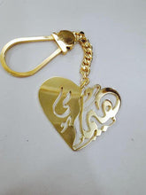 Load image into Gallery viewer, Keychain - 2 name Custom heart