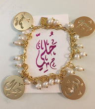 Load image into Gallery viewer, Customized - 4 Names Pearl Bracelet + cirlces