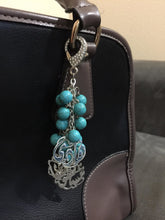 Load image into Gallery viewer, Keychain - 3 name Custom + turquoise