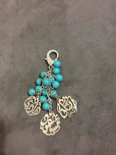 Load image into Gallery viewer, Keychain - 3 name Custom + turquoise