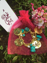 Load image into Gallery viewer, Customized - 4 Names Pearl Turquoise Bracelet