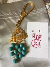 Load image into Gallery viewer, Keychain - Name Custom turquoise beads