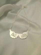Load image into Gallery viewer, 2 name necklace - couples name on wings