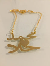 Load image into Gallery viewer, 2 name necklace - couples name middle heart