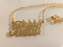 Load image into Gallery viewer, Name Necklace - Mini crystal crown