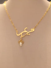 Load image into Gallery viewer, Name Necklace - Heart pearl