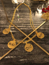Load image into Gallery viewer, Family Necklace - 4 names lira circles