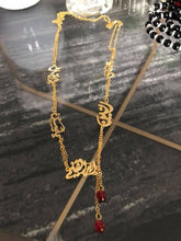 Load image into Gallery viewer, Family Necklace - 5 names + red bead