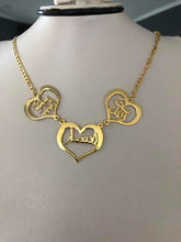 Load image into Gallery viewer, Family Necklace - 3Hearts connected