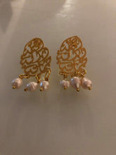 Load image into Gallery viewer, Custom Earrings - 3 names + turquoise