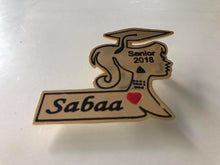 Load image into Gallery viewer, Graduation - Name + date girl brooch
