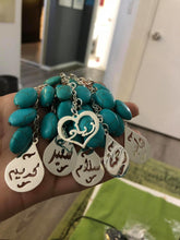 Load image into Gallery viewer, Keychain - 6 Inputs Custom Heart + turquoise bundle