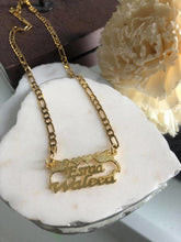 Load image into Gallery viewer, 2 name necklace - couples name bird hearts