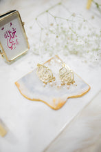 Load image into Gallery viewer, Custom Earrings - 3 names + turquoise