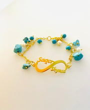 Load image into Gallery viewer, Customized - Two Names Infinity Bracelet + stones