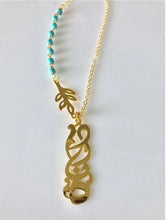 Load image into Gallery viewer, Name Necklace - Leaf pearl