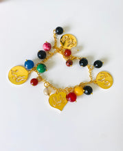 Load image into Gallery viewer, Customized - agate stone Bracelet + 4 names heart