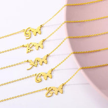 Load image into Gallery viewer, Name Necklace - letter and butterfly