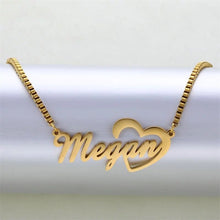 Load image into Gallery viewer, Name Necklace - Heart on the last letter