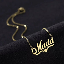 Load image into Gallery viewer, Name Necklace - heart under name