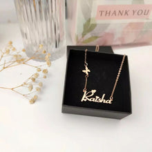 Load image into Gallery viewer, Name Necklace - heart and butterfly