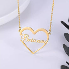 Load image into Gallery viewer, Name Necklace - A big heart in the middle of it is a name