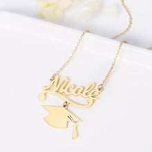 Load image into Gallery viewer, Name Necklace - Under Graduation hat