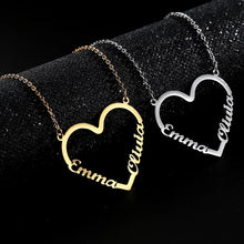 Load image into Gallery viewer, Two Name Necklace - heart with two names