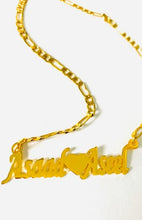 Load image into Gallery viewer, 2 name necklace - couples name heart
