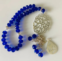 Load image into Gallery viewer, Pendant - Name Doaa Custom Car Stone ocean blue