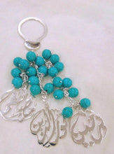 Load image into Gallery viewer, Keychain - 3 inputs Custom Ovals + turquoise