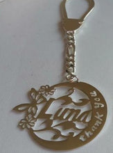 Load image into Gallery viewer, Keychain - 2 Inputs Custom Butterfly moon