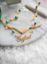 Load image into Gallery viewer, Name Necklace - Turquoise stones