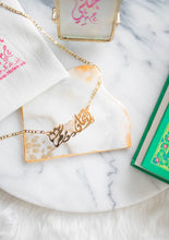 Load image into Gallery viewer, 2 name necklace - couples name combined + mid heart