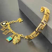 Load image into Gallery viewer, Bracelet - Gold bracelet zigzag chain with pendants
