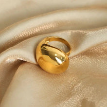 Load image into Gallery viewer, Stainless Steel - ring size 6/7/8 big gold ball
