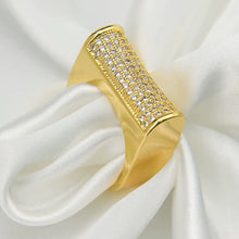 Load image into Gallery viewer, Ring size 7/8/9/10 - Gold zircon wide ring
