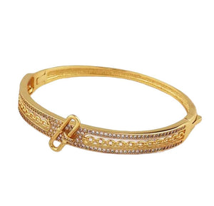 Bracelet - Gold bracelet simple lock trendy zircon
