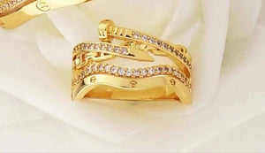 Ring - Gold ring zircon nail