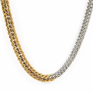 Necklace - Stainless steel two color chain