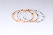 Load image into Gallery viewer, Stainless steel- 3 colored bangles with small balls
