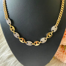 Load image into Gallery viewer, Necklace - Gold chain circles with stones circles
