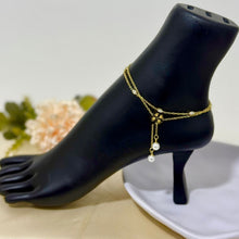 Load image into Gallery viewer, Anklet - stainless steel gold flower with lolli

