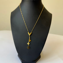 Load image into Gallery viewer, Necklace - Stainless steel gold necklace V with pendants
