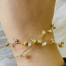 Load image into Gallery viewer, Bracelet - Gold twisted bracelet with stones

