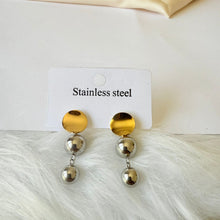 Load image into Gallery viewer, Earrings - Stainless steel new design silver-gold balls

