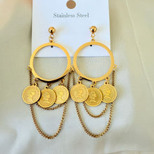 Load image into Gallery viewer, Stainless steel- Earrings circle coins
