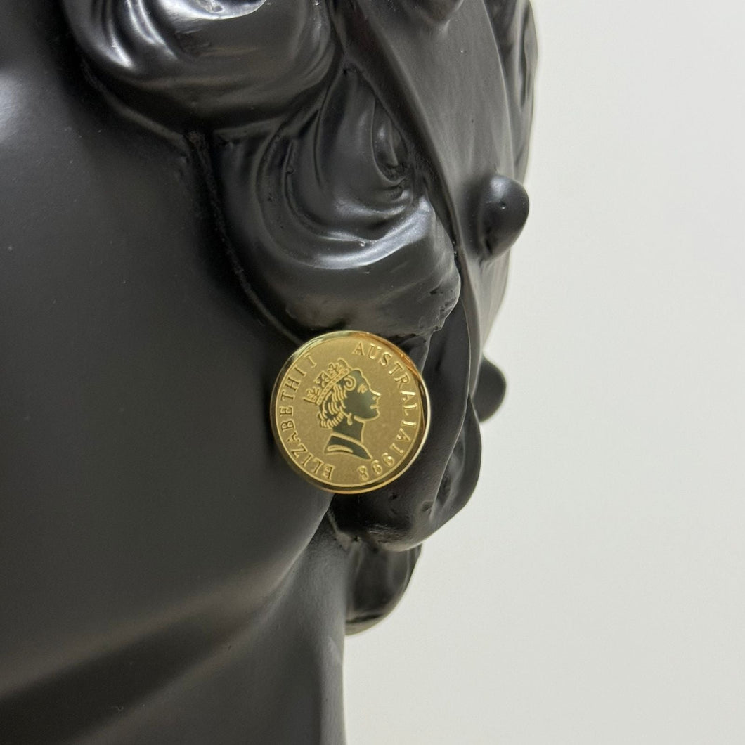 Earrings -  Stainless steel gold lira