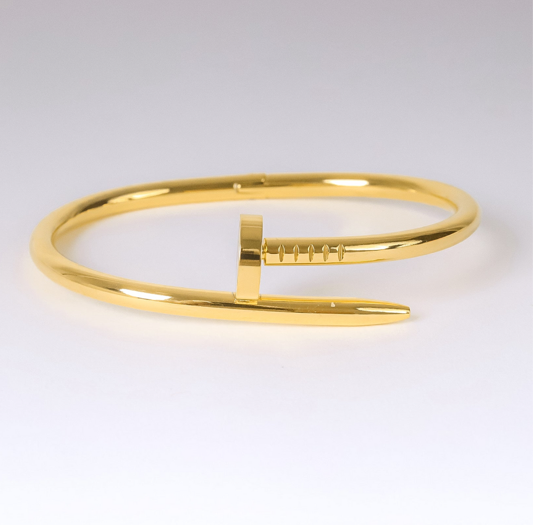 Stainless steel - Gold nail bangle without zircon