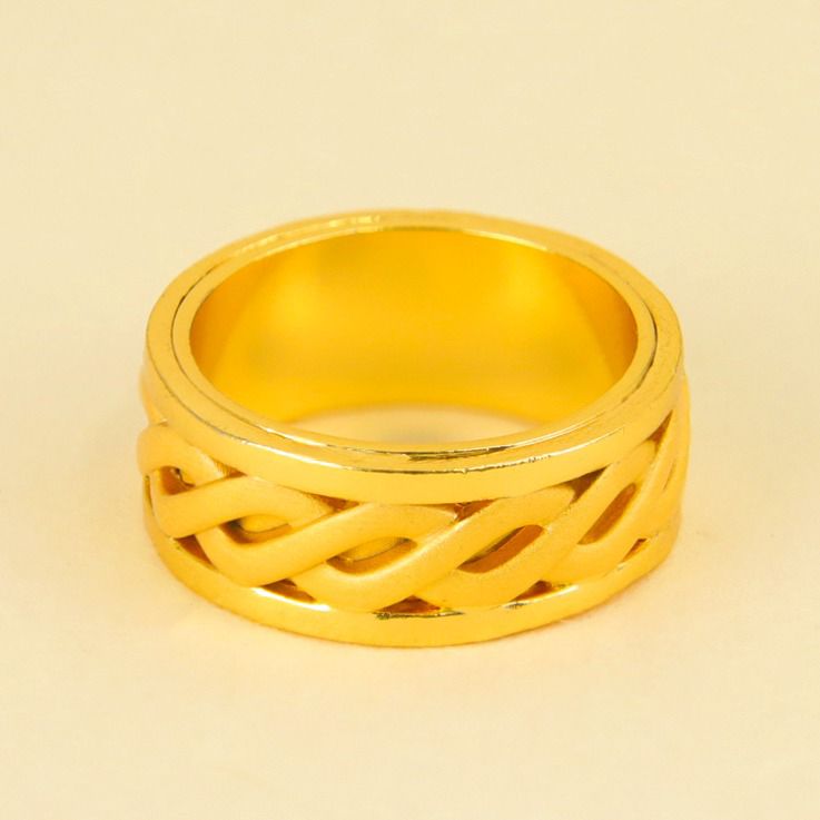 Ring size 6/7/8/9 - Gold ring wavy shapes